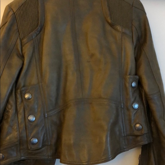 COPY - Burberry brown leather moto jacket size US 2 - Picture 4 of 8